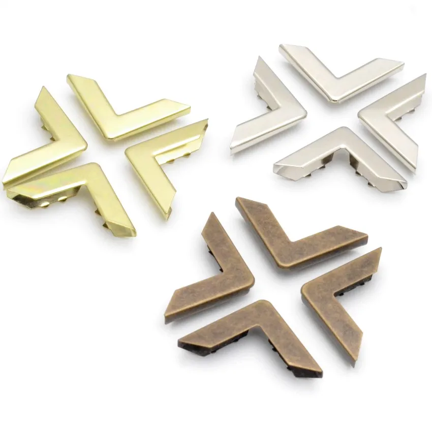 Maxmoral 100 Pezzi Angolari In Metallo Bronzo Per Libri E Album – Dimensioni 25x25x5 Mm, Design Intagliato, Protezione Angoli Per Scrapbooking E Diari - 4