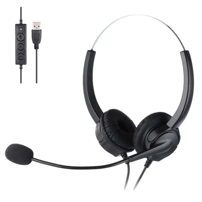 call center headset with mute button