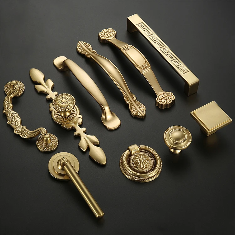 1 шт., высокое качество, Китайская античная латунная золотая ручка, европейский стиль, простые ручки для шкафа, выдвижных ящиков
