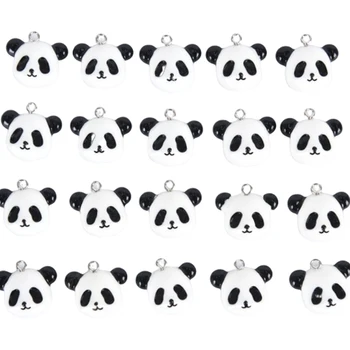 

20pcs Enamels Cartoon Panda Charms DIY Handmade Hair Bracelet Necklace Earring Jewelry Accessories Pendant Material