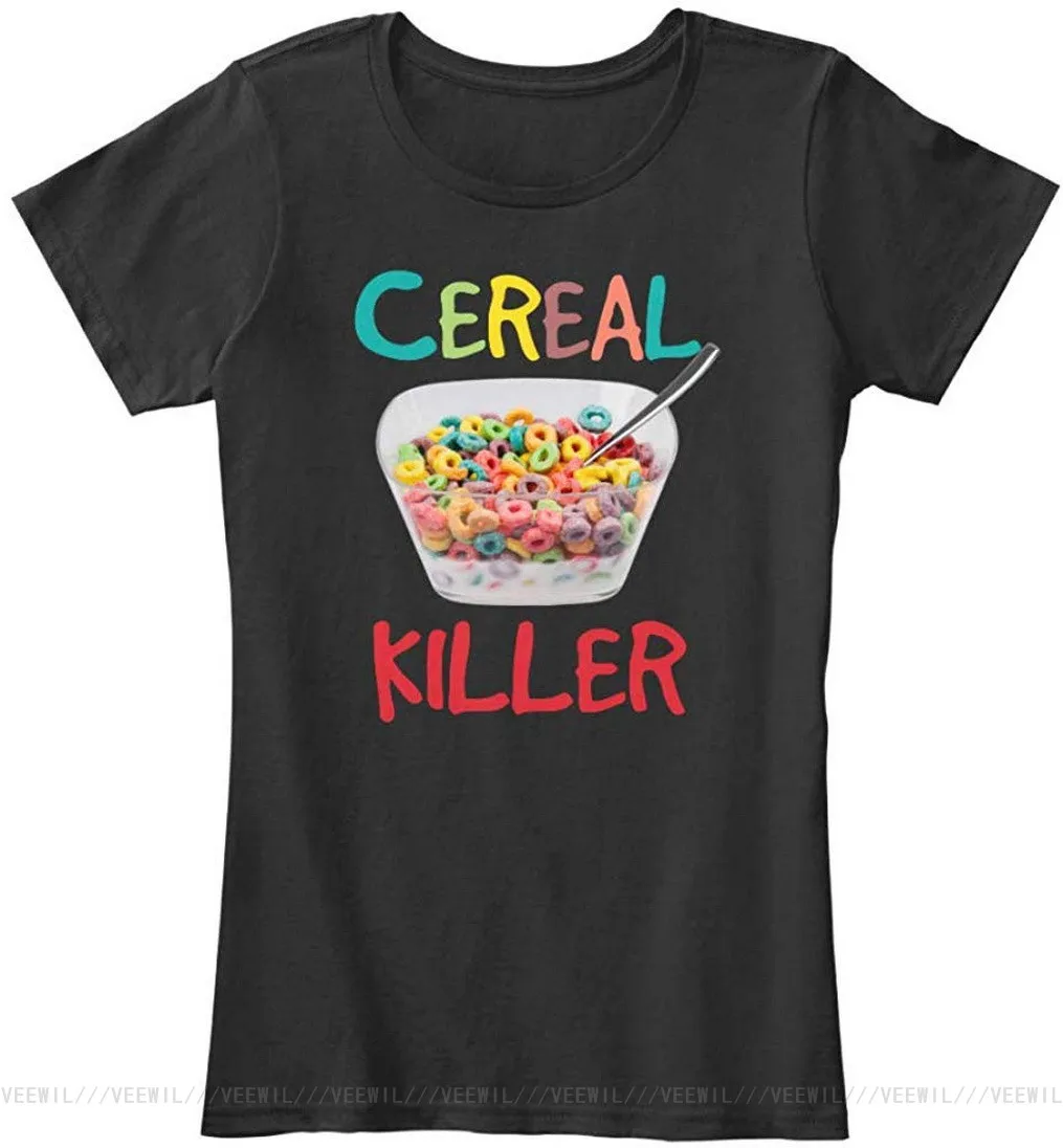 Женская футболка премиум-класса с изображением убийцы хлопьев женская топы