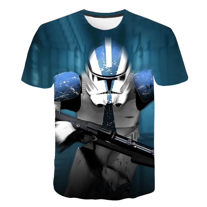 Новые 3D печатных футболка Star Wars, детские летние шорты с длинными рукавами Забавные футболки модные Повседневное, детская одежда футболка для мальчиков