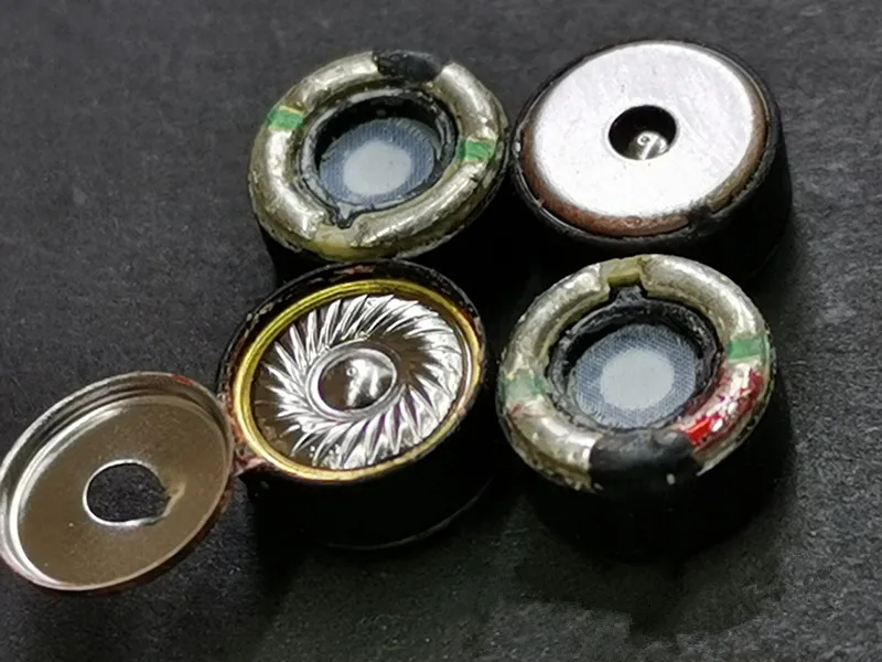 DIY accessories 8mm titanium membrane headphone speaker in ear unit high and low bass titanium gold membrane headphone unit 4pcs