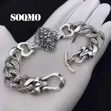 Креативная подвеска Лев браслеты браслет Настоящее серебро 925 пробы ювелирные изделия мужской браслет pulseras plata de ley 925 mujer