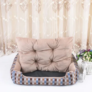 

Pet House Dog Cat Stripe Bed with Mat Warm Kennel Cushion Easy to Clean HYD88