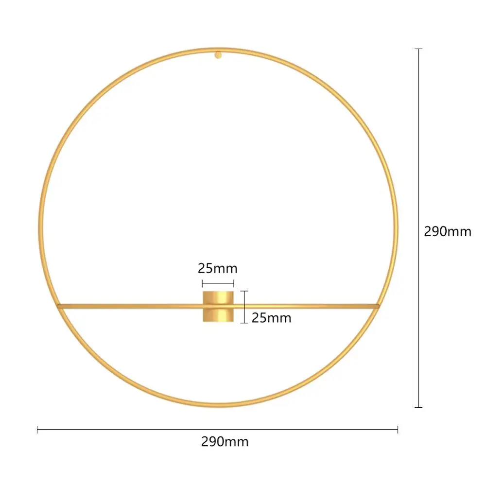 Gold Long 29cm Металлический Подсвечник светильник держатель с геометрическим круглым подсвечник настенный ремесла домашнего Свадебная вечеринка рождественские украшения 18,5/29 см - Цвет: Gold Long 29cm