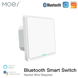 Tuya Bluetooth Smart Light Switch Neutral Wire Required Bluetooth Sigmesh Multi-control Smart Life App Works with Alexa Google