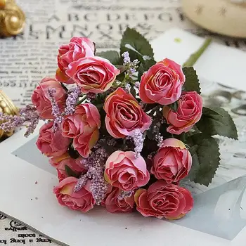 

1pcs simulation rose flower bride holding bouquet wedding supplies party decoration fake flowers