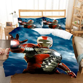 

Super hero bedding set of 3, single double full size custom bedding set pillowcase 3D digital printed duvet cover luxury bedding