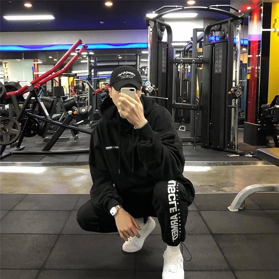 New Fashion Cotton Sets Track Sportswear Suit Mens Tracksuit Autumn And Winter Trousers Hoodie Pullover Two Jogging Suits 2xl | Мужская
