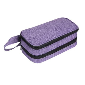 

Storage Case Zipper Essential Oil Holds 12 Bottles Double Layer Home Organizer Large Capacity Travel Portable For Nail Polish