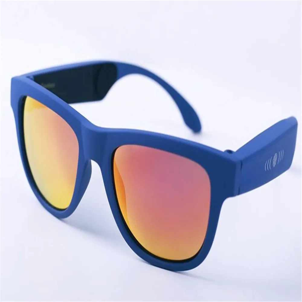 blue frame red lens Беспроводные наушники Bluetooth наушники гарнитура Bluetooth беспроводная гарнитура Handsfree Touch Bone Conduction Tech - Цвет: blue frame red lens