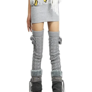 

Leg Warmers Women Knitted Crochet Legging Warm Long Knee-stocks Womens Simple Solid Color All-match Female Trendy Casual 2020