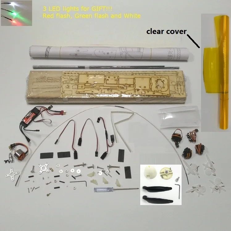 Clear PNP 1550 мм DIY Balsa RC планер комплект желтый или белый на выбор DBRGK01 - Цвет: Clear PNP