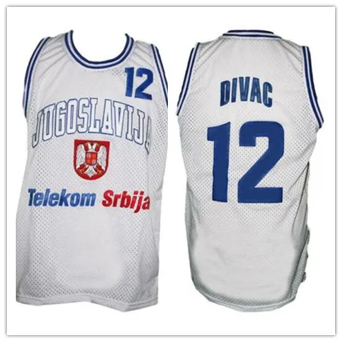 

high quality Vlade Divac #12 Jugoslavija Yugoslavia Throwback mens Basketball Jersey Embroidery Stitched any Number and name