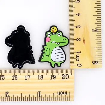 

10PCS Green/Pink/Blue/Yellow Crocodile With Little Chick On Head DIY Flatback PVC Accessory Fot Pen/Luggage Tag/Glasses Frame