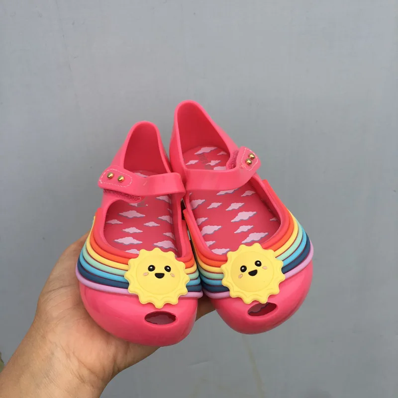 Детские сандалии-желе Mini Melissa радужные для девочек пляжные сандалии радужная