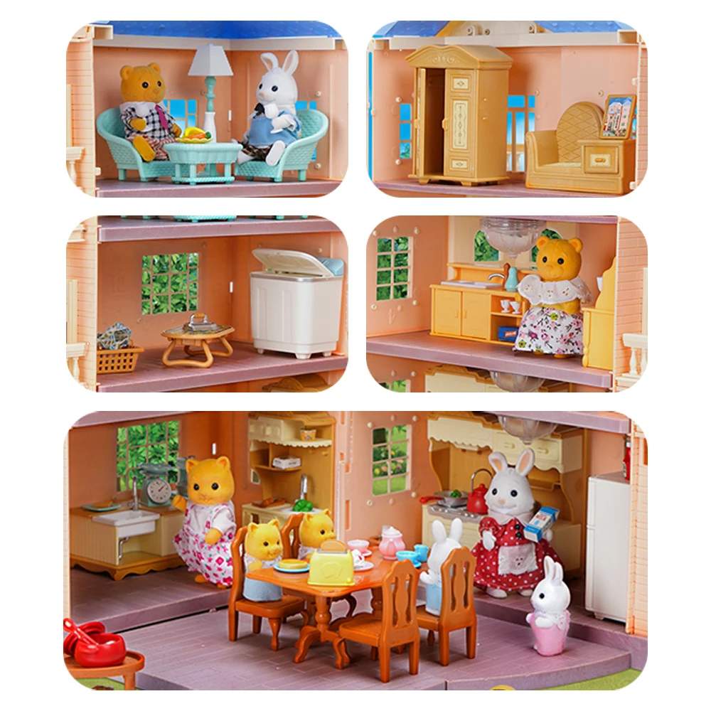 2022 New Miniatures 35th Anniversary House Accessories Forest Family 1:12 Simulation Villa Dollhouse Furniture Girl Child Toy 3