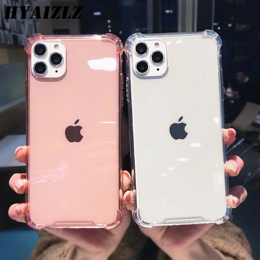 Funda transparente a prueba de golpes para iPhone, carcasa trasera suave de TPU para teléfono iPhone 12 Mini 11 Pro Max XS XR X 6S 7 8 Plus