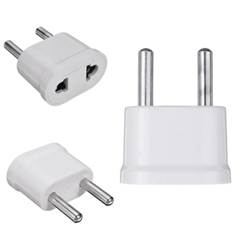 

1pc US To EU Plug Power Adapter White Travel Power Plug Adapter Converter Wall Charger