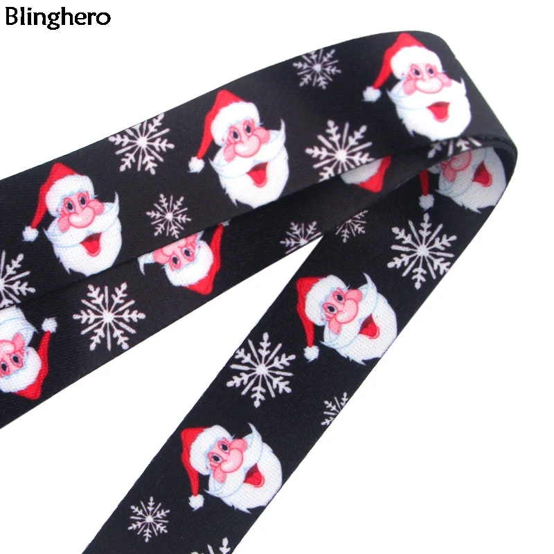 Blinghero 1 шт. Рождественский Санта Клаус ремешок для ключей мобильный телефон шейный ремешок брелок висячая веревка USB держатели для значков подарок BH0342