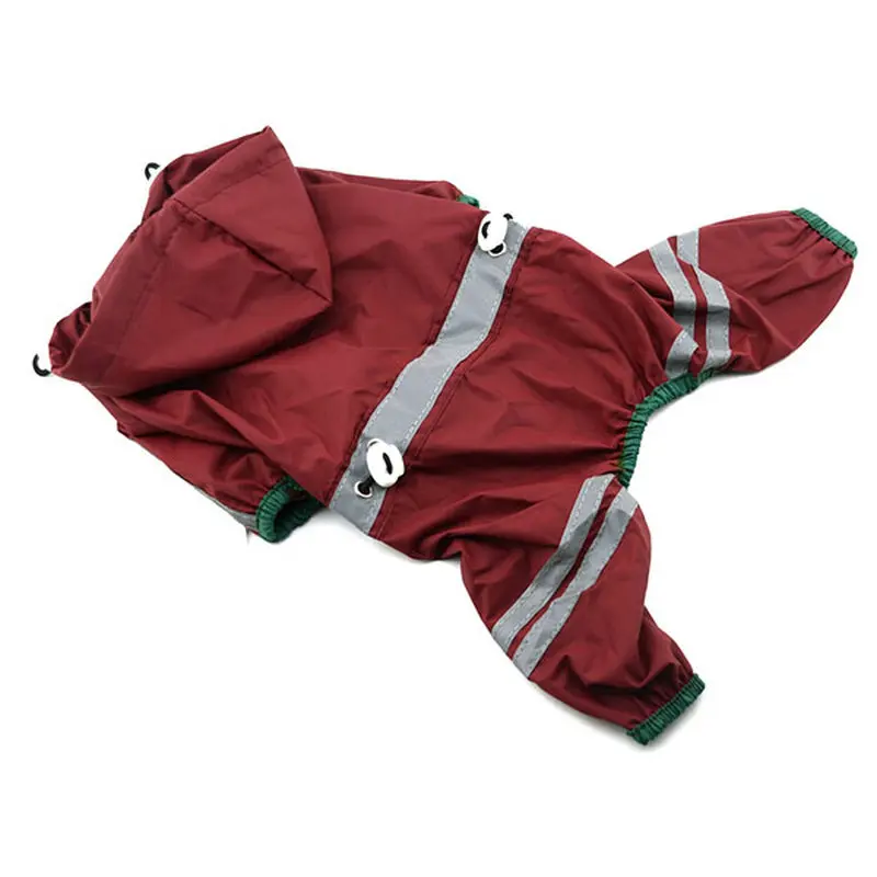 Водонепроницаемый плащ для собак с капюшоном, регулируемый для щенков дождевые пальто со светоотражающей лентой, плащ, костюмы, одежда для собак Regenmantel - Цвет: Зеленый