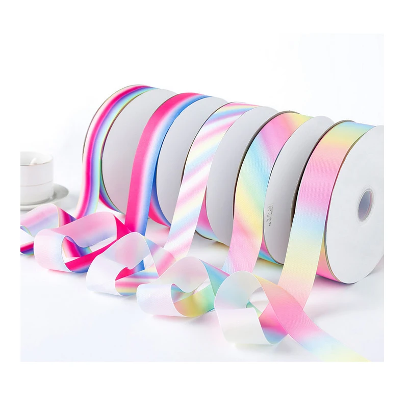 

CCINEE 10Yard 38mm Color Stripe Ribbon For DIY Handmade Christmas Decoration Transparent Ribbon
