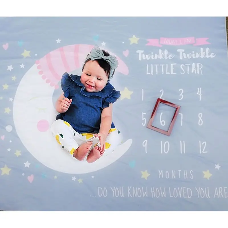 

Baby Newborn Milestone Blanket Photo Background Cloth Male and Female Infants Children Room Photography Props