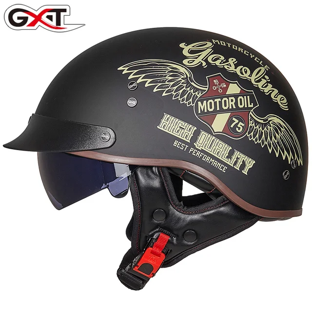 US $44.79 GXT Skull Motorcycle half Helmet Vintage Men's Motorbike helmet Retro Women's scooter helmet Moto c