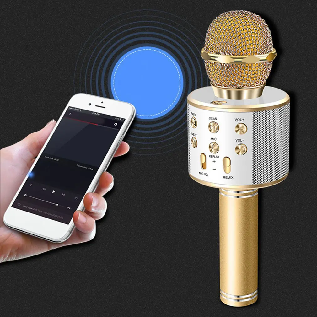 Bluetooth KTV беспроводной караоке ручной микрофон USB плеер Портативный