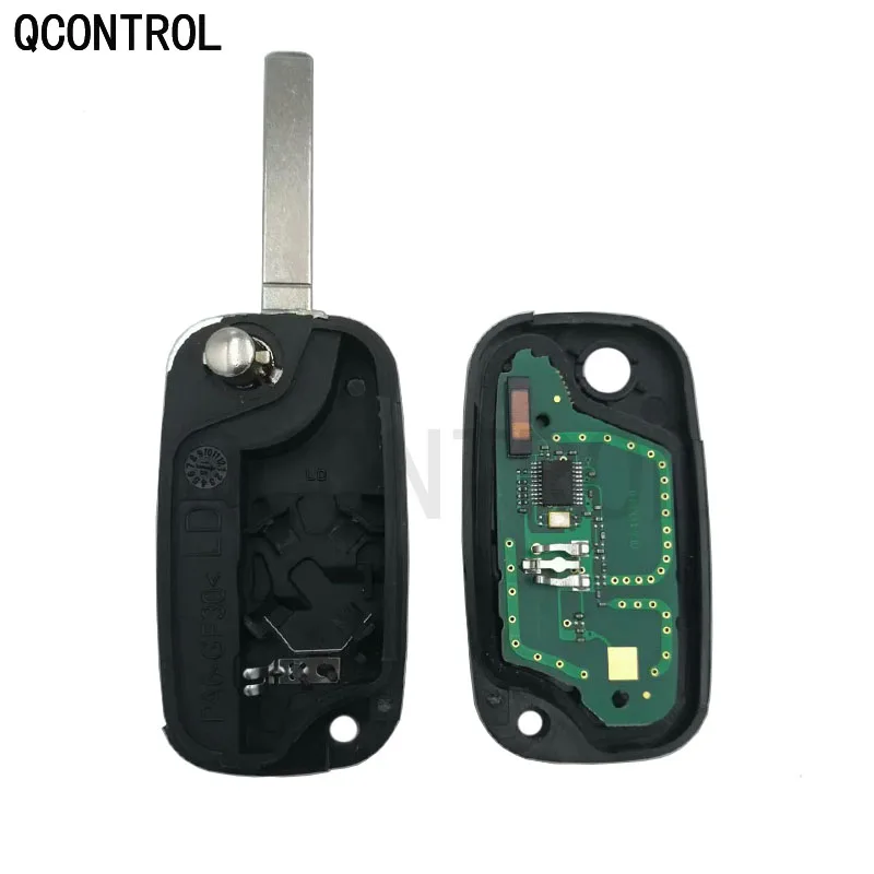 QCONTROL 2 кнопки дистанционного ключа автомобиля костюм для Renault Clio 3 Kangoo мастер модус Twingo Флип с 434 МГц PCF7961