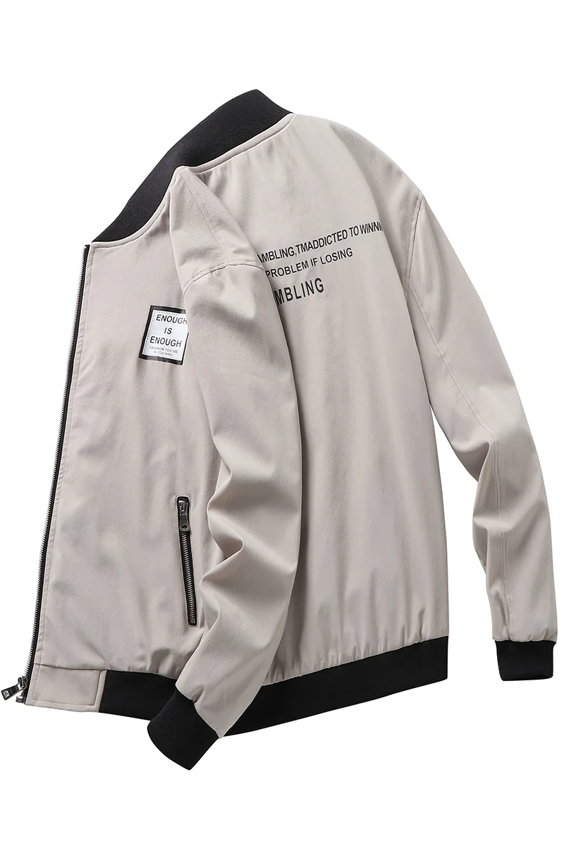

Jacket new stand collar jacket 2019 spring and autumn men's casual baseball jacket front chest patch after printing jacket M-4XL