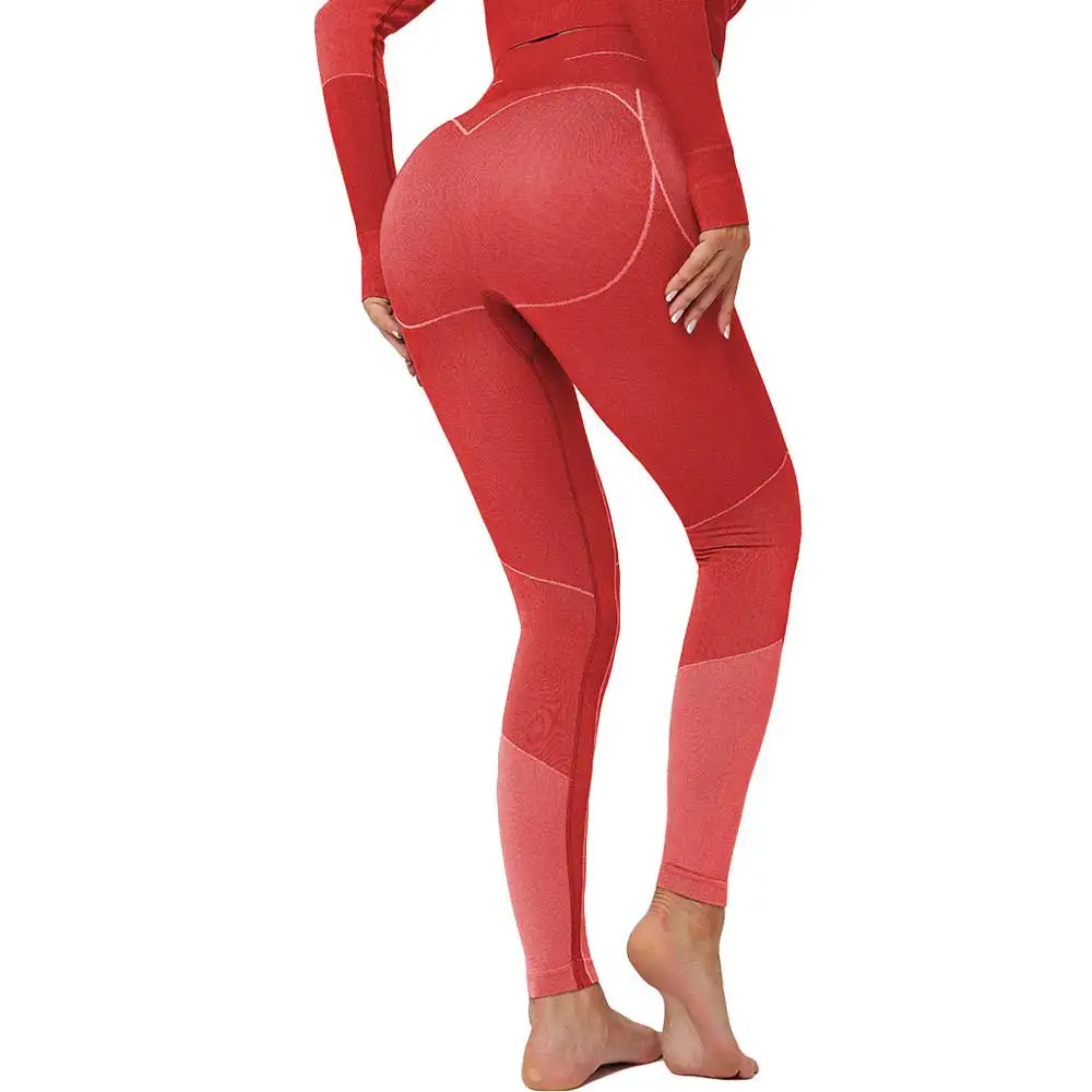 Красный Women High Waist Running Tights Yoga Pants Trousers Workout Fitness Sports Gym Hiking Exercise Clothing Leggings For Female NS75 - Цвет: Красный