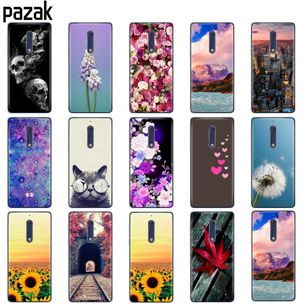 Силиконовый чехол для Nokia 1 2 3 5 plus 2018 мягкий из ТПУ задней панели телефона защитный