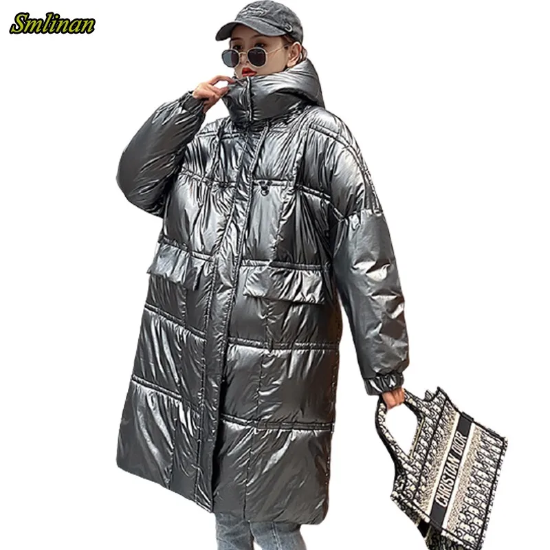 

Smlinan 2020 Winter Jacket Women Down Cotton Padded Windbreak Coat Female Plus Size Long Winterjas Dames Fashion Hooded Parkas