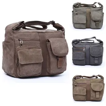 

Men's Vintage Canvas Military Satchel Messanger Bag Cross Body Shoulder Bag High-Capacity Fashion Simplicity Casual All-Match