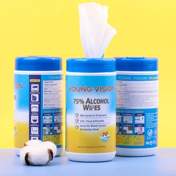 

70pcs 75% Alcohol Pads Barrel Disinfection Wipes Portable Canned Sterilization Alcohol Wet Wipes Skin Care Paper Towels