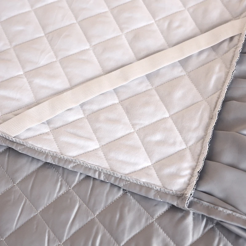Сплошной цвет плотное постельное белье простыня наволочка 1/3 предмета в комплекте серого кружева кровать юбка набор одеяло постельные принадлежности наматрасник домашний текстиль