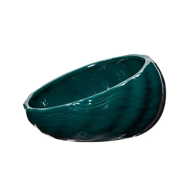 Dark green single Smartpet 15 градусов регулируемая керамическая миска для кошек защита шейки щенка еда блюдо подачи воды с кронштейном для кошек 6 цветов - Цвет: Dark green single