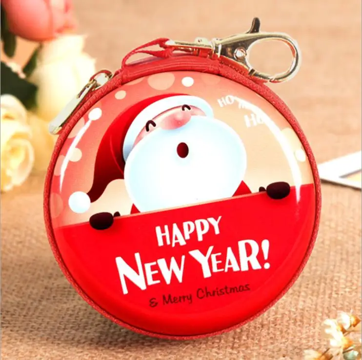 discount  DIY Toys Christmas Gift Round Storage Box Toys For Children Toy with metal button Coin Purse Christ