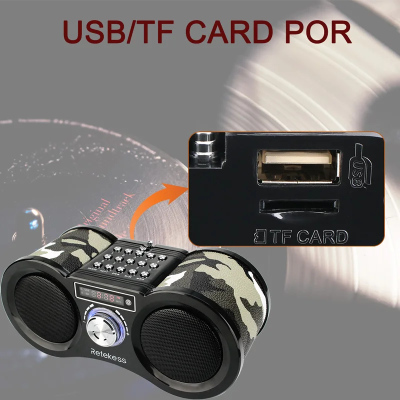 2 шт. Retekess V113 FM стерео радио приемник Цифровой MP3 музыкальный плеер Поддержка Micro SD