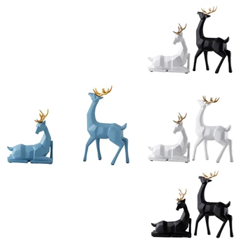 

Resin Deer Statue Sculpture Nordic Home Decoration Desktop Decoration