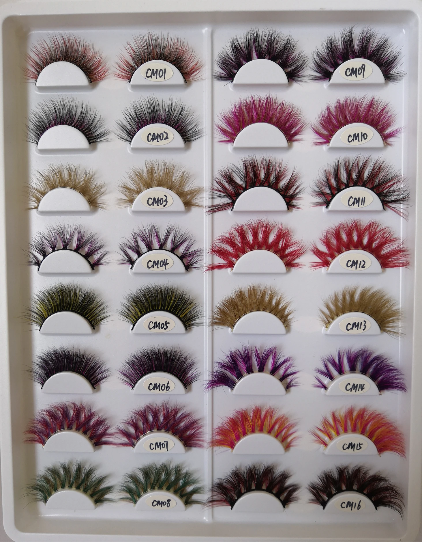 New color 3D luxury mink lashes wholesale natural long individual thick fluffy colorful false eyelashes Makeup Extension Tools