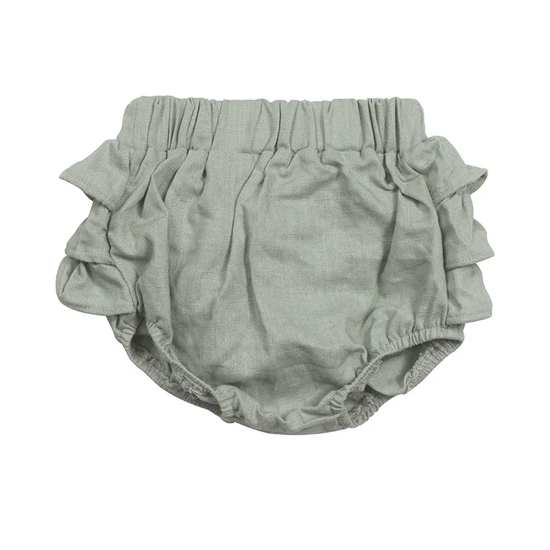 

2019 Summer Style Solid Color Girls' Trousers Europe And America Baby Girls Flax Bread Pants INS Hot Selling Infants Pp Pants