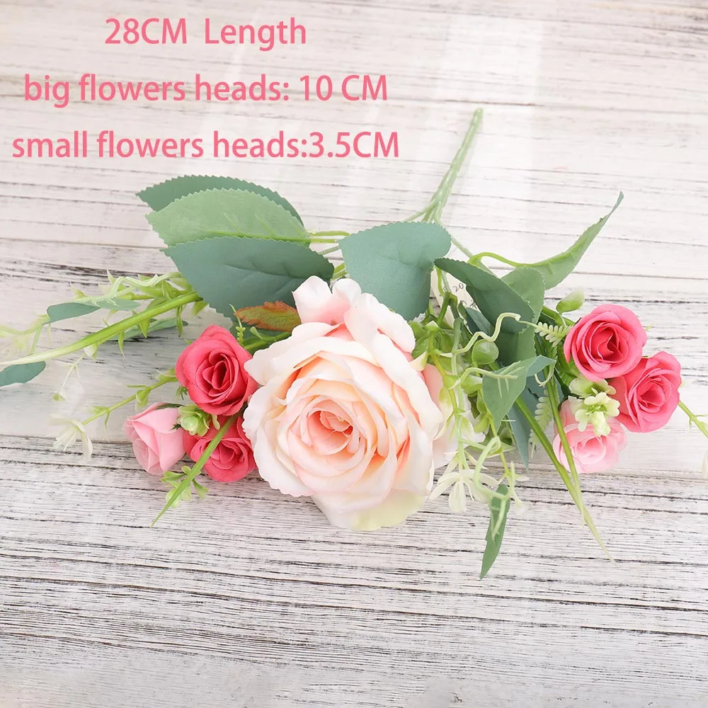 Nordic Artificial Silk Flowers Beautiful Bouquet High Quality Big Roses for Home Wedding Table Decor Fake Flower Valentine Gifts