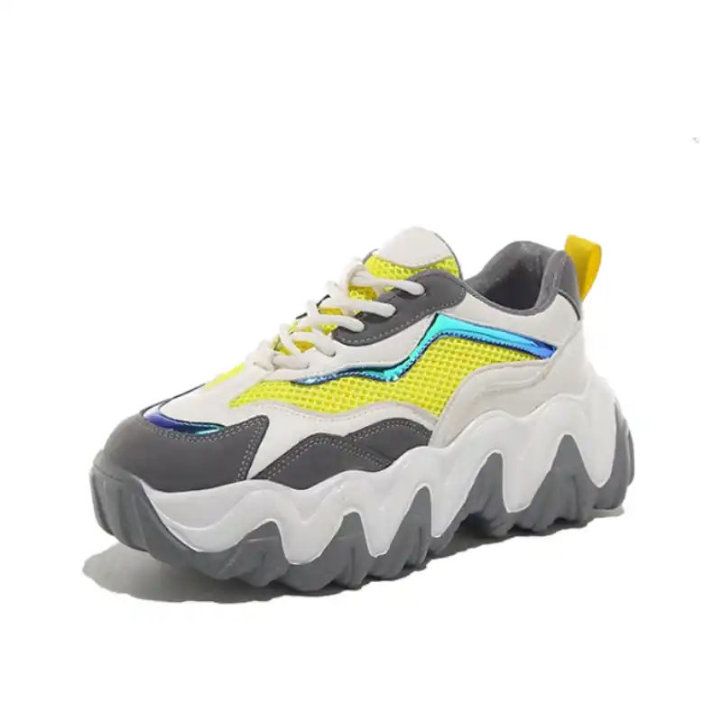 プラットフォーム春メッシュスニーカー女性お父さんの靴ファッション女性ピンクスニーカー厚い靴底の靴女性デザイナーチャンキースニーカー レディースヴァルカナイズシューズ Aliexpress