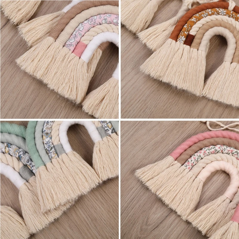 Rainbow Wall Hanging Decor DIY Rope Handmade Woven Nordic Ornament Baby Room Living Room Accessories