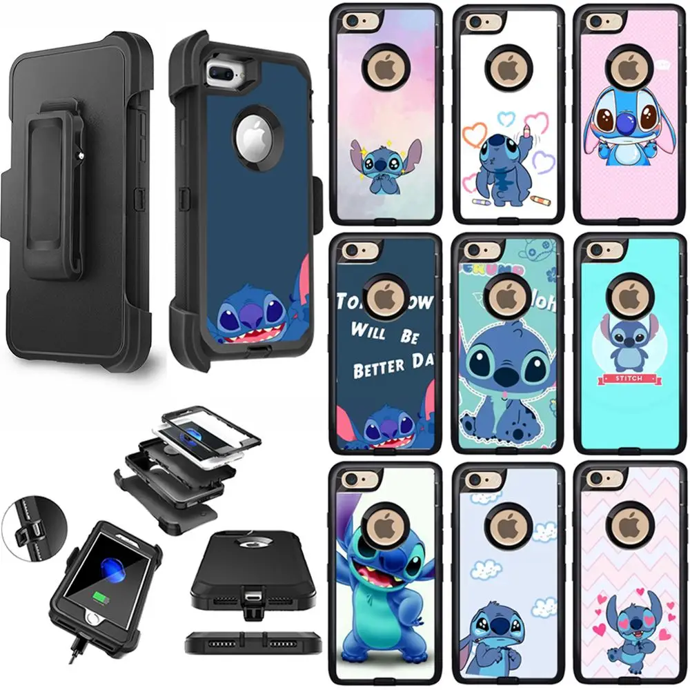 Cute Cartoon Lilo &amp Stitch Baby Friends Cool Hiking Sports Black ShockProof Armor Hybrid Case Cover For iPhone 7 8 Plus X XS MAX |