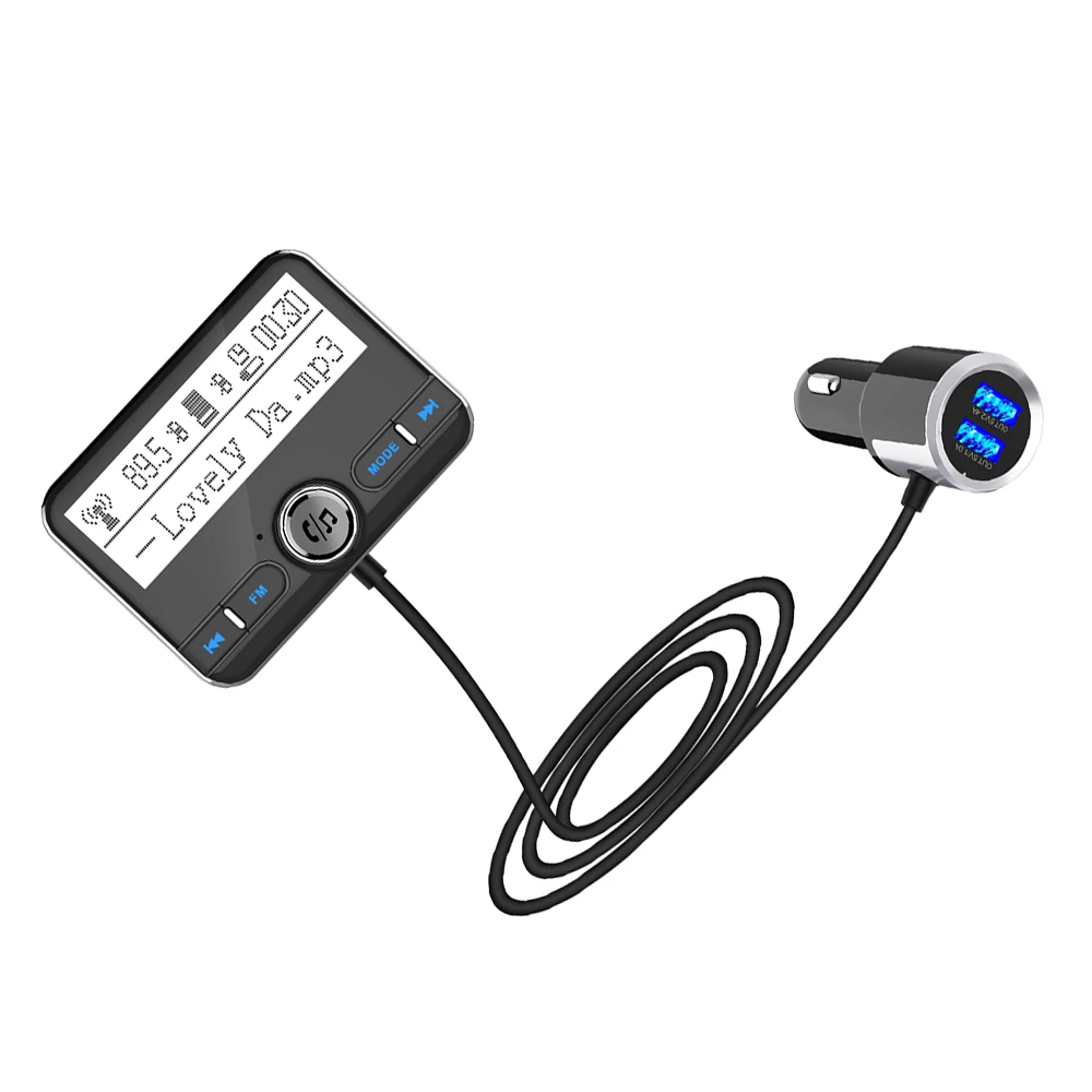 Автомобильный fm-передатчик Bluetooth автомобильный комплект Hands-free MP3-плеер 5 в двойной USB AUX зарядное устройство с ЖК-дисплеем FM модулятор Универсальный Автомобильный