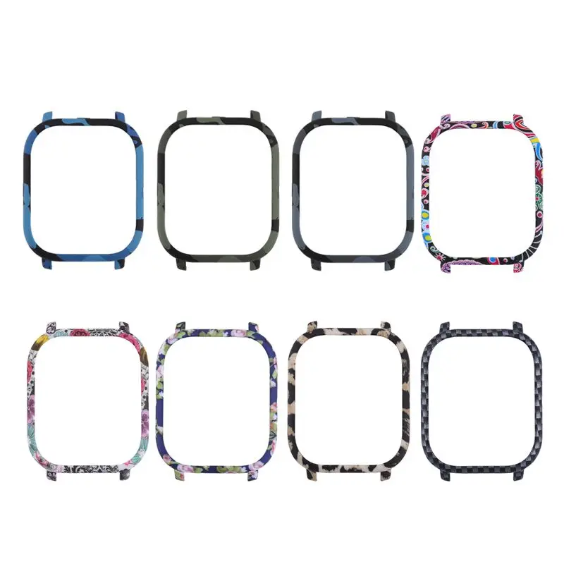 

PC Protective Case Colorful Print Watch Screen Protector for HUami Amazfit GTS